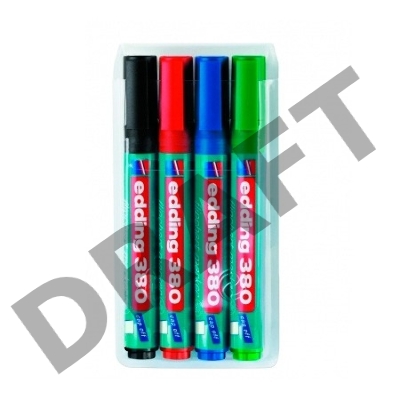 Набор маркеров для флипчартов Edding E380/4S круглый пиш. наконечник 1,5-3мм 4 цв. (чер/син/кр/зел)