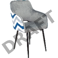 Кресло Бюрократ CH-380F серая жемчужина зигзаг на ножках металл