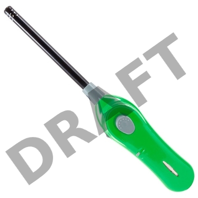 Пьезозажигалка ECOS GL-001G, зеленая, 26 см.