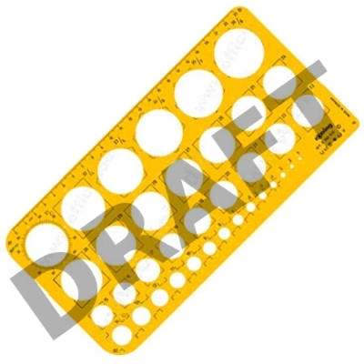 Шаблон чертежный Rotring S0221691 пластик 255x129x1.6мм желтый/прозрачный 1:1