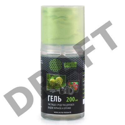 Чистящий набор Cactus CS-S3004 гель 200 мл + салфетка из микрофибры для экранов 200x230 мм