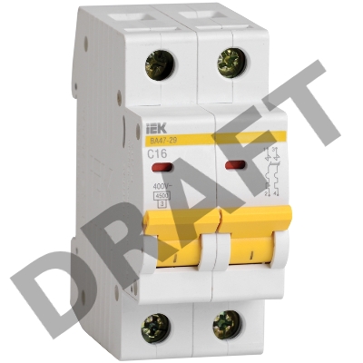 Выключатель автоматический модульный 2п C 25А 4.5кА ВА47-29 ИЭК MVA20-2-025-C