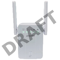 Повторитель беспроводного сигнала Digma D-WR300 10/100BASE-TX белый (упак.:1шт)