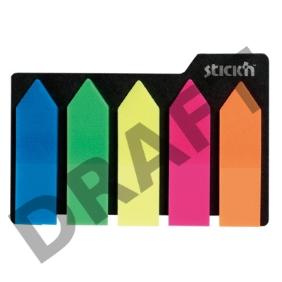 Закладки самокл. индексы пластиковые Hopax 21143 12x42мм 5цв.в упак. 25лист стрелки европодвес