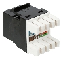Модуль Keystone, RJ45, кат.5E, UTP, 180 градусов, со встроенной шторкой, черный
