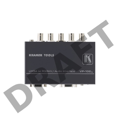 Преобразователь сигнала Kramer Electronics VP-102xl сигналов VGA в RGBHV и стерео аудио сигналов, регулятор уровня аудиосигнала (видео: 420MHz; аудио: >100kHz)