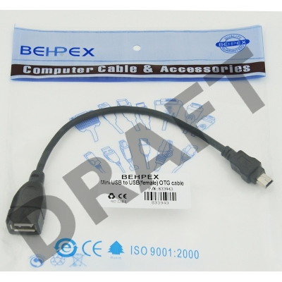 Кабель USB Behpex OTG USB(f)/miniUSB (0.2м)
