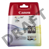 Картридж струйный PG-510/CL-511 (2970B010), для Canon PIXMA MP240/260/480, MX320/330, 3 цвета, 244 стр.