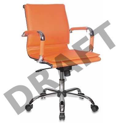 Кресло руководителя Бюрократ CH-993-Low/orange низкая спинка оранжевый искусственная кожа крестовина хромированная