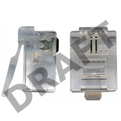 Коннектор RJ12 д/кабеля 2-ух контактный, 100 шт.