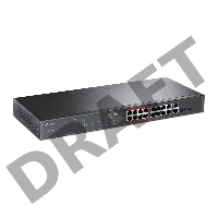 Коммутатор TP-LINK TL-SL1218MP Неуправляемый коммутатор PoE на 16 портов 10/100 Мбит/с и 2 гигабитных порта