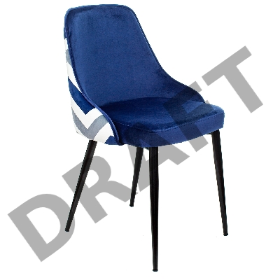 Стул для кухни Бюрократ KF-5 зигзаг металл черный на ножках (KF-5/ZIG/DBLUE)