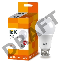 Лампа Iek LLE-A60-20-230-30-E27 светодиодная ECO A60 шар 20Вт 230В 3000К E27 IEK