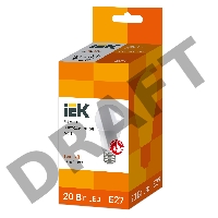 Лампа Iek LLE-A60-20-230-30-E27 светодиодная ECO A60 шар 20Вт 230В 3000К E27 IEK