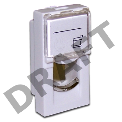 Вставка 22.5x45 на 1 модуль, со шторкой и увеличенным окном маркировки, белая Вставка 22.5x45 на 1 модуль, со шторкой и увеличенным окном маркировки, белая