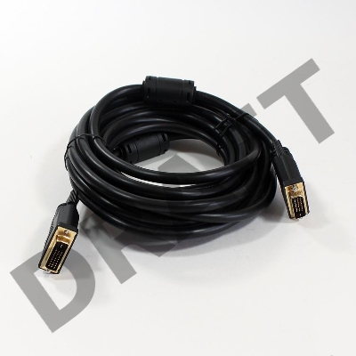 Кабель DVI 5м VCOM Кабель DVI-DVI Dual Link (25M-25M), 5m, 2 фильтра, VDV6300-5M