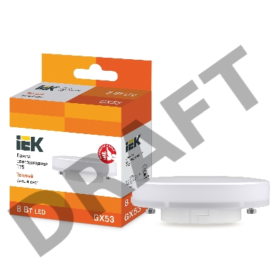 Лампа Iek LLE-T80-8-230-30-GX53 светодиодная ECO T75 таблетка 8Вт 230В 3000К GX53 IEK