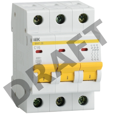 Выключатель автоматический модульный 3п D 40А 4.5кА ВА47-29 ИЭК MVA20-3-040-D