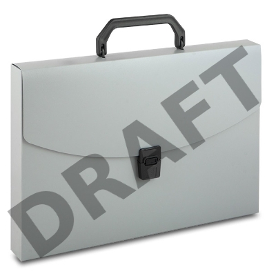 Портфель Бюрократ -BPP01GREY 1 отдел. A4 пластик 0.7мм серый