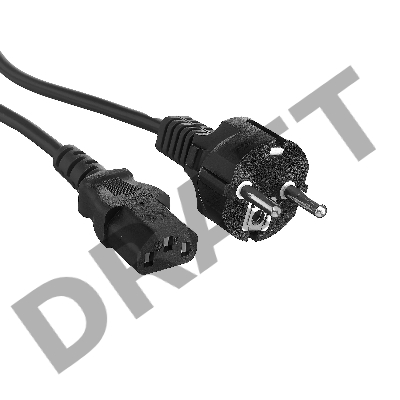 Кабель питания ExeGate Power PC-3P (Евровилка Schuko->С13) VDE-250V-3*1.0-CU, 10A, черный, 3м