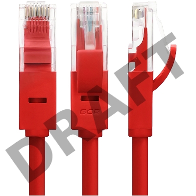 Патч-корд Greenconnect Патч-корд UTP прямой 1 m AWG24 кат.5е,  RJ45,  медь, литой (Красный), пластик пакет (GCR-LNC04-1.0m)