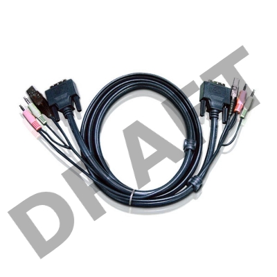Кабель KVM USB(тип А Male)+DVI-D(Male)2хАудио(Male) (-) USB(тип B Male)+DVI-D(Male)+2хАудио(Male) 3м., черный. CABLE DVI/USB B/MC.SP-DVI/USB A  3M