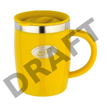Термокружка BIOSTAL NE-400A, 0.40 л, цв.пластик, с крышкой, двойные стенки, дутая