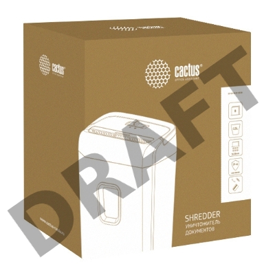 Шредер Cactus CS-SH-8-13-5X18 (секр.P-4)/фрагменты/8лист./13лтр./скрепки/скобы/пл.карты