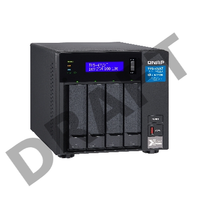 Сетевое хранилище без дисков SMB QNAP TVS-472XT-PT-4G 4-Bay NAS, Intel Pentium Gold G5400T 2-core 3.1 GHz processor, 4GB DDR4 RAM (max 32GB RAM), 4x 2.5