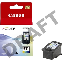Картридж струйный CL-511 (2972B007) для Canon PIXMA MP240, PIXMA MP260, PIXMA MX320, PIXMA MX330 EMB, Цветной, 244стр., 9 мл.