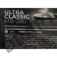 (Поврежденная упаковка, заводской дефект  внешней оплетки  шнура)  Проводная оптическая мышь Defender Ultra Classic MB-280 7 цветов, 4 кнопки, 1000/1200dpi 52281