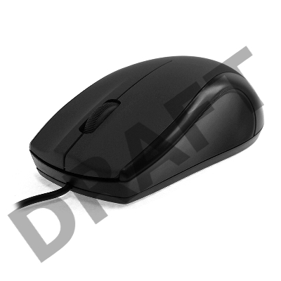 Мышь CROWN CMM-31 (Black)  (3 кнопки; 1000DPI; Длина провода: 1.3м; USB; Soft-touch пластик ,Plug & Play)