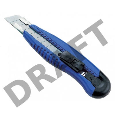 Нож канцелярский Kw-Trio 3713blue шир.лез.18мм усиленный 2 сменных лезвия металл синий блистер