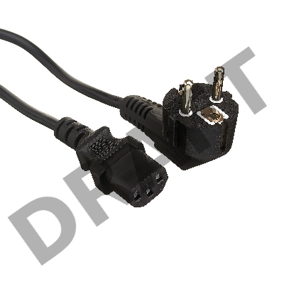 Кабель питания ExeGate Power PC-3P (Евровилка угловая Schuko->С13) VDE-250V-3*0.5-CU, 6A, 3м