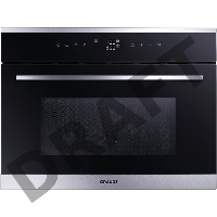 Духовой шкаф GRAUDE встраиваемый, 45 см, с СВЧ, 8 режимов, черное стекло/нержавеющая сталь
