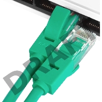 Патч-корд Greenconnect Патч-корд UTP прямой 1 m AWG24 кат.5е,  RJ45,  медь, литой (Зеленый), пластик пакет (GCR-LNC05-1.0m)