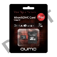 Флэш карта Micro SecureDigital 8Gb QUMO QM8GMICSDHC10 {MicroSDHC Class 10, SD adapter}