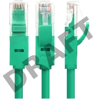Патч-корд Greenconnect Патч-корд UTP прямой 1 m AWG24 кат.5е,  RJ45,  медь, литой (Зеленый), пластик пакет (GCR-LNC05-1.0m)