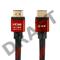 Greenconnect Кабель 3.0m HDMI версия 2.0, HDR 4:2:2, Ultra HD, 4K 60 fps 60Hz/5K*30Hz, 3D, AUDIO, 18.0 Гбит/с, 28/28 AWG, OD7.3mm, тройной экран, BICOLOR нейлон, AL корпус красный, GCR-51491 Greenconnect Кабель 3.0m HDMI версия 2.0, HDR 4:2:2, Ultra HD, 4