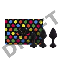 Набор из 3 черных анальных пробок Bibi Butt Plug Set