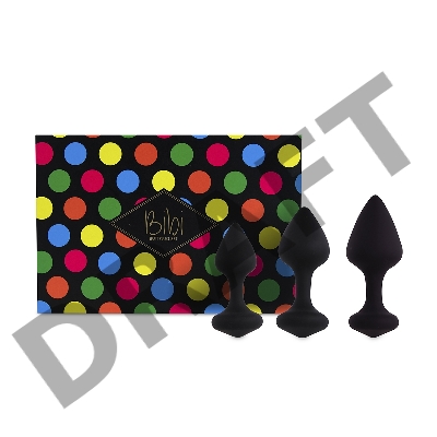 Набор из 3 черных анальных пробок Bibi Butt Plug Set