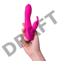 Вибратор с клиторальным стимулятором L'EROINA, силикон, розовый, 17 см