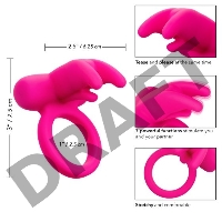 Розовое перезаряжаемое кольцо Silicone Rechargeable Triple Clit Flicker