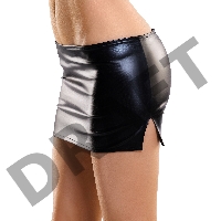 Мини-юбка Glossy из материала Wetlook, черный, S