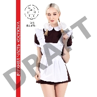 Верхняя часть костюма «Русская школьница», Pecado BDSM, топ, банты, коричнево-белый, 46