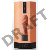 Персиковый рифленый мини-вибратор IROHA ZEN HANACHA - 12,7 см.