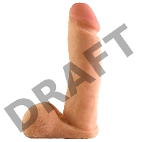 Вибромассажер реалистик 8 с мошонкой на присоске The Realistic Cock UR3 Vibrating 8” - White