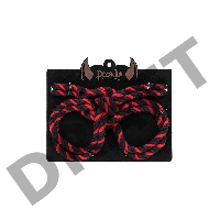 Наручники-оковы из хлопковой веревки Узел-Альфа, черно-красные, 3,3 м