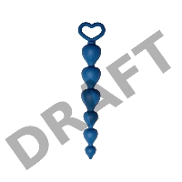 Анальная цепочка Heart Ray диаметр до 2,5 см, длина 17,5 см , цвет кобальт