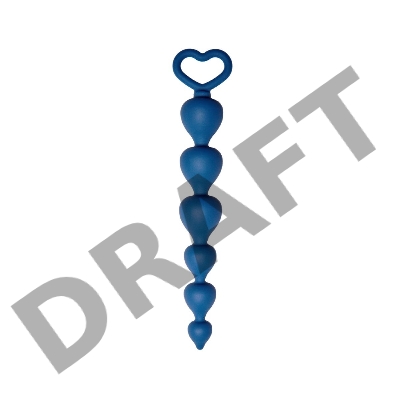 Анальная цепочка Heart Ray диаметр до 2,5 см, длина 17,5 см , цвет кобальт
